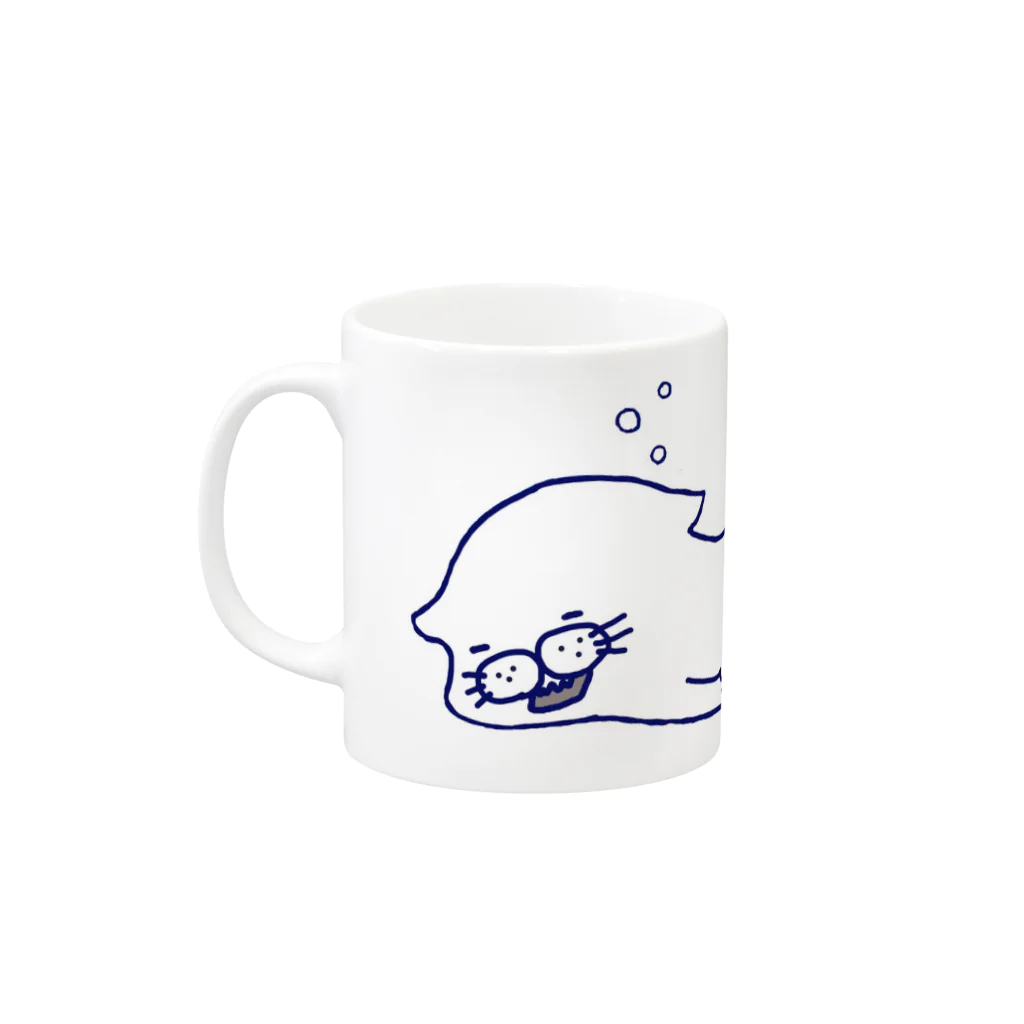 TAMAPEのしらたまねこおねむー Mug :left side of the handle