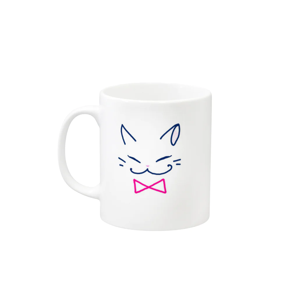 コマネコのネコ（pink） Mug :left side of the handle