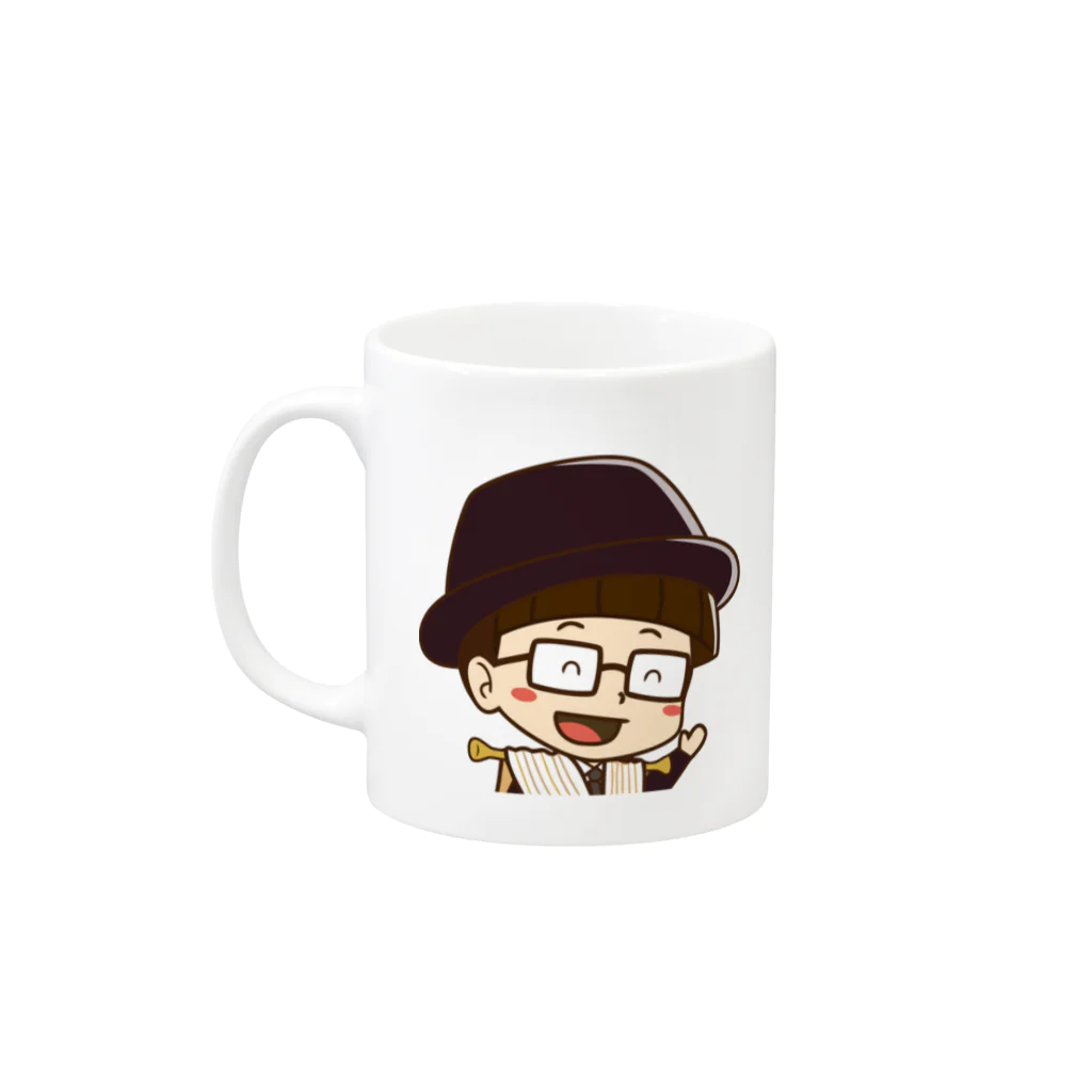 インテリアクレールのカーテンマンJr.（こんにちは）のマグカップ Mug :left side of the handle