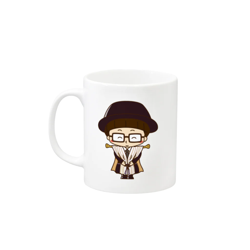 インテリアクレールのカーテンマンJr.（ありがとう）のマグカップ Mug :left side of the handle