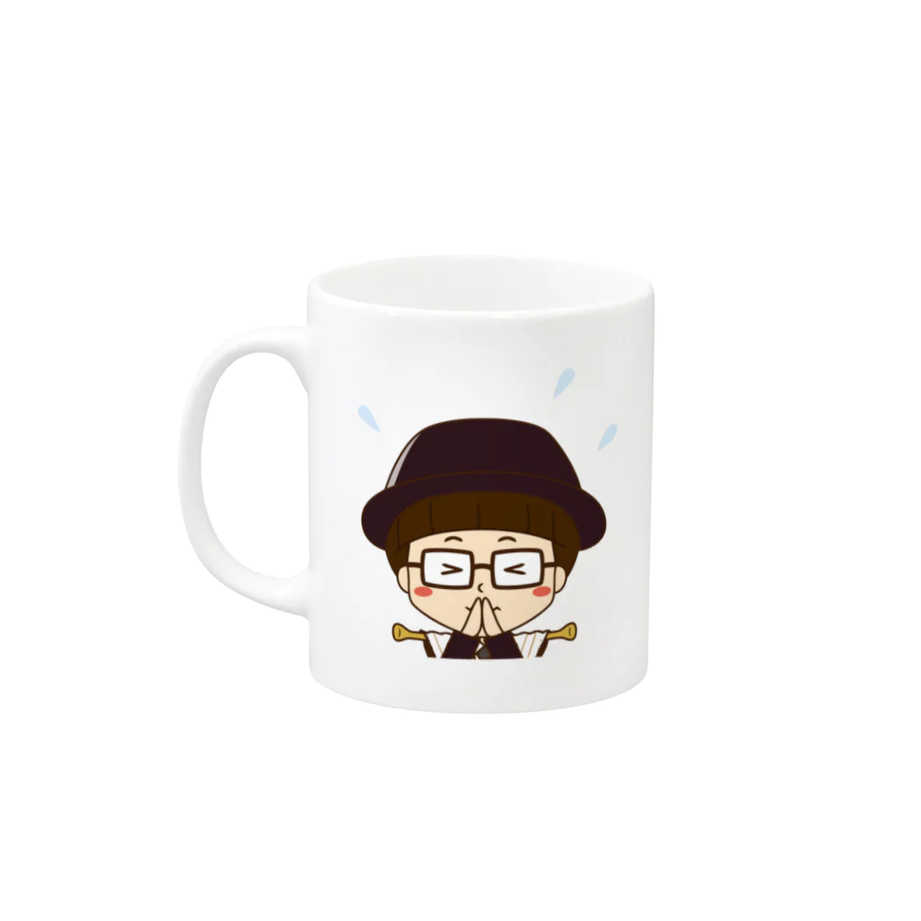 インテリアクレールのカーテンマンJr.（ごめん）のマグカップ Mug :left side of the handle