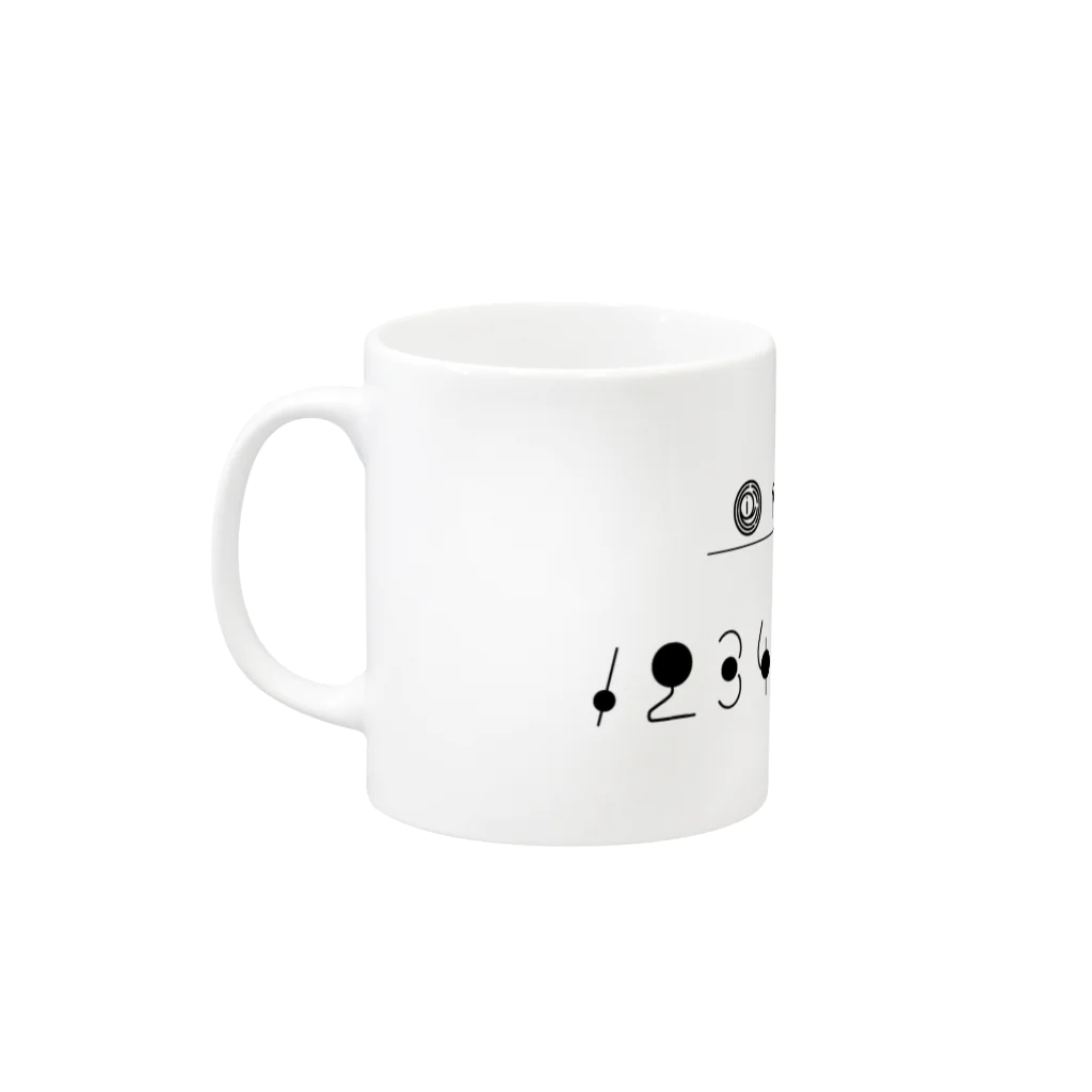 A X u / 亜 素のcircle numbers マグ Mug :left side of the handle