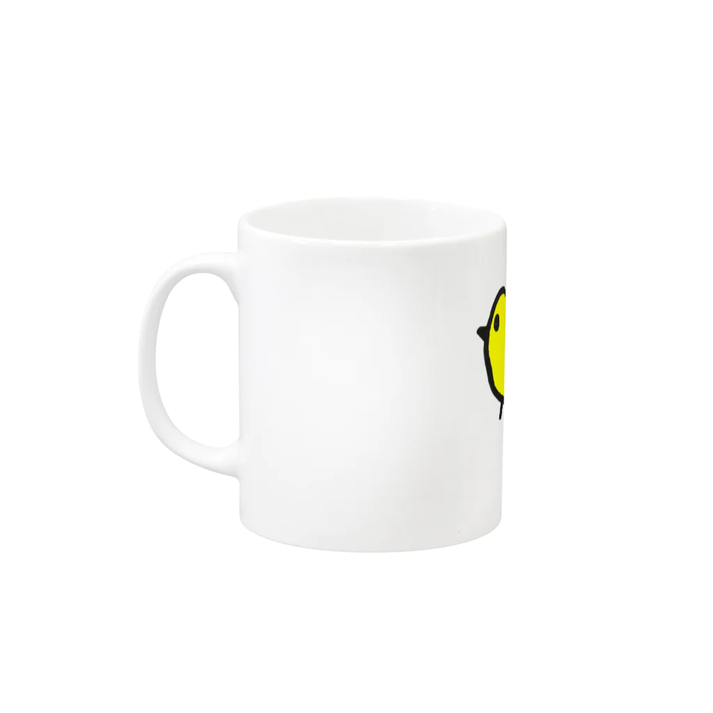 チワワ&ポメラニアンのおうちのヒヨコの親子 Mug :left side of the handle