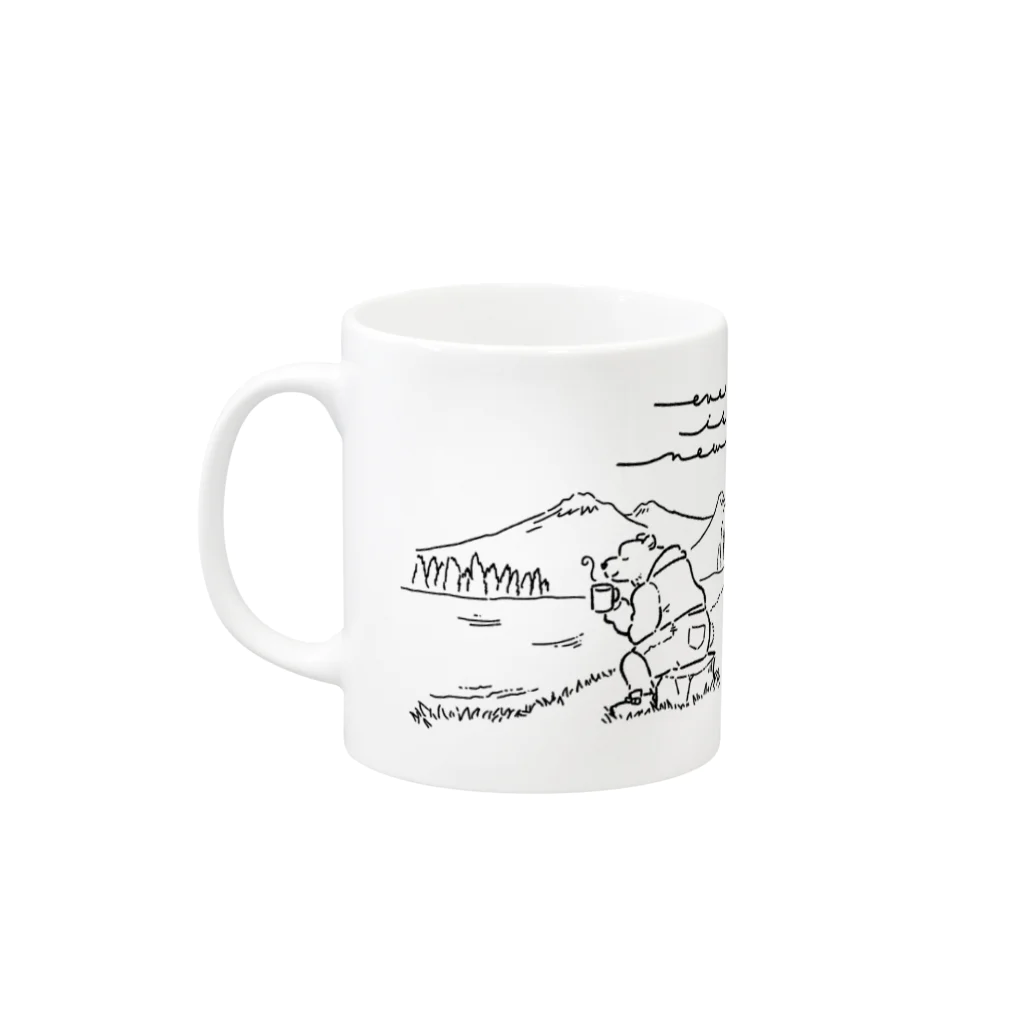 田舎のりんごshopの湖畔のクマさん Mug :left side of the handle