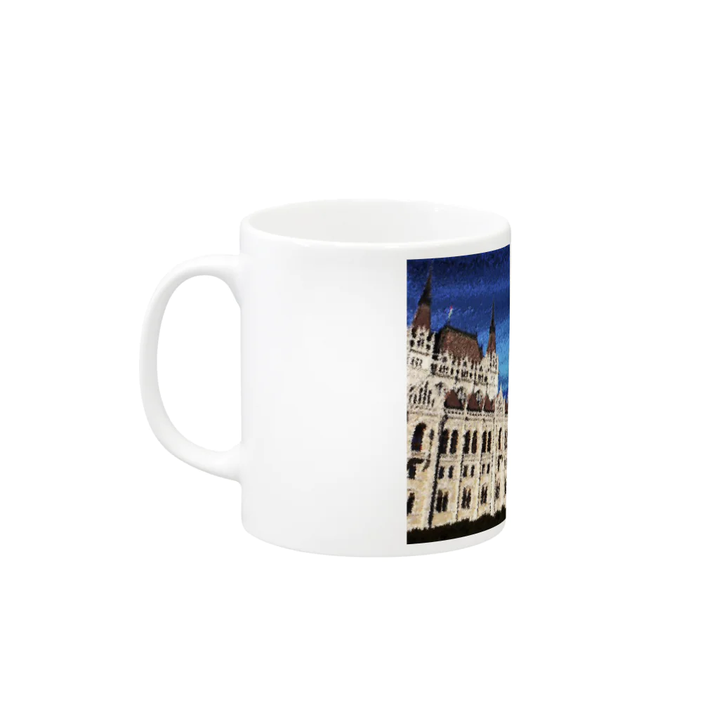 ピシュタバーキのハンガリーの国会議事堂（油絵風） Mug :left side of the handle