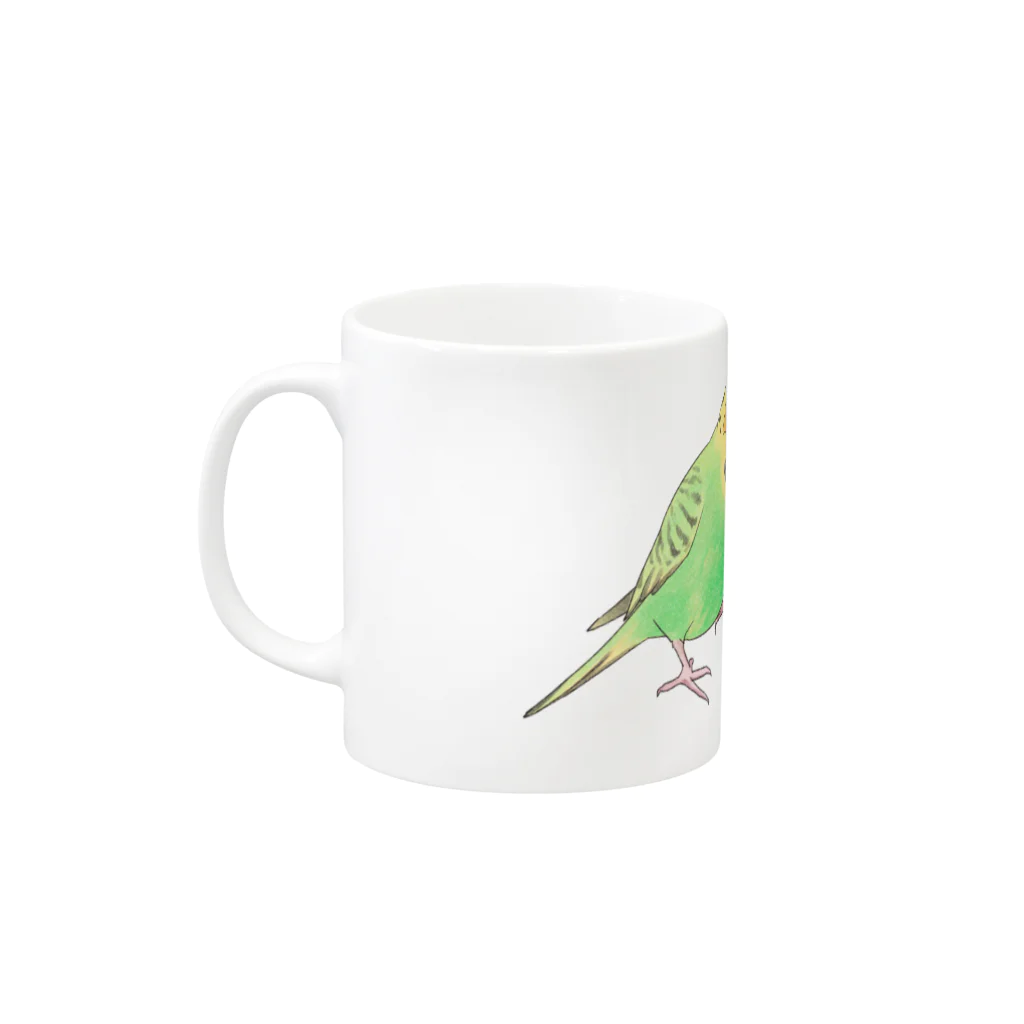 まめるりはことりのセキセイインコ　ちょこんとせきせいんこーず【まめるりはことり】 Mug :left side of the handle