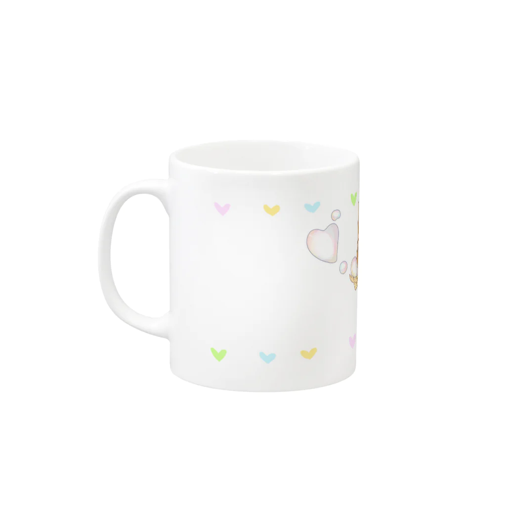 *॰⋆ Milky Way *॰⋆のシャボン玉マグカップ(しろこver.) Mug :left side of the handle