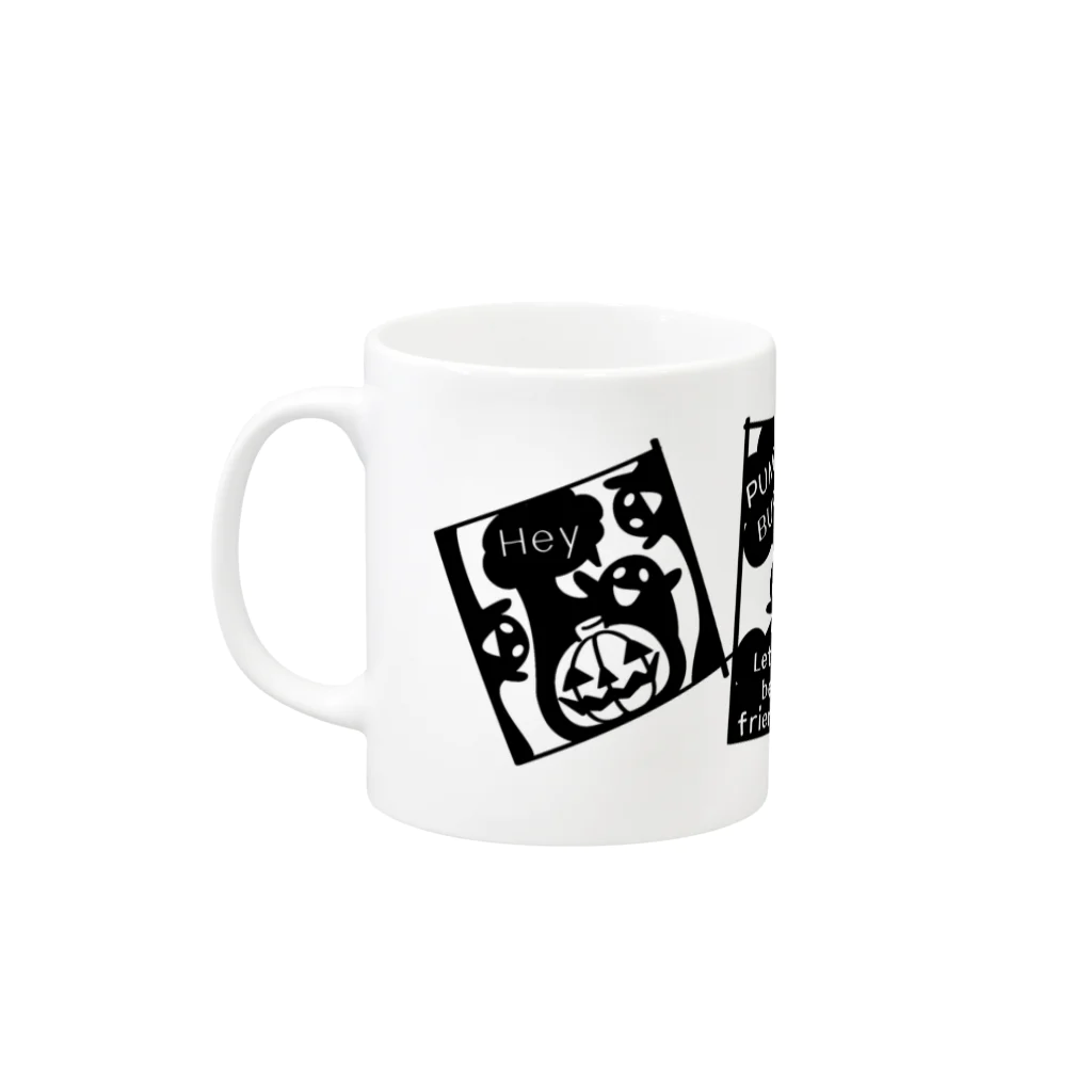 イラスト MONYAAT のGz かぼちゃバーガーＤ(gr) Mug :left side of the handle