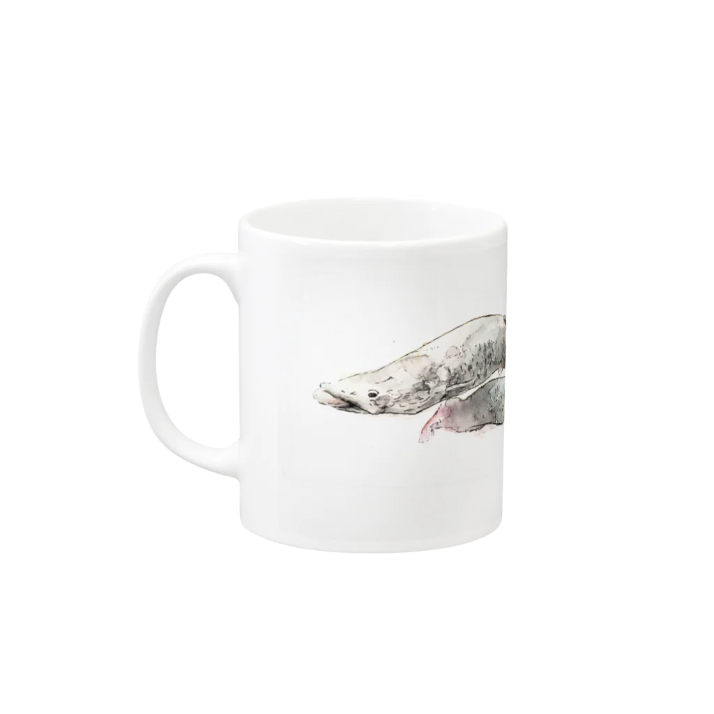 じゃがばの水彩ピラルク Mug :left side of the handle