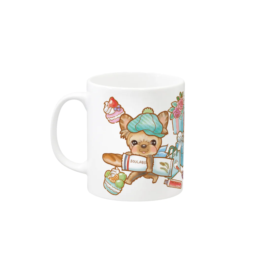 あとりえピノコのパリモードヨーキーちゃん Mug :left side of the handle