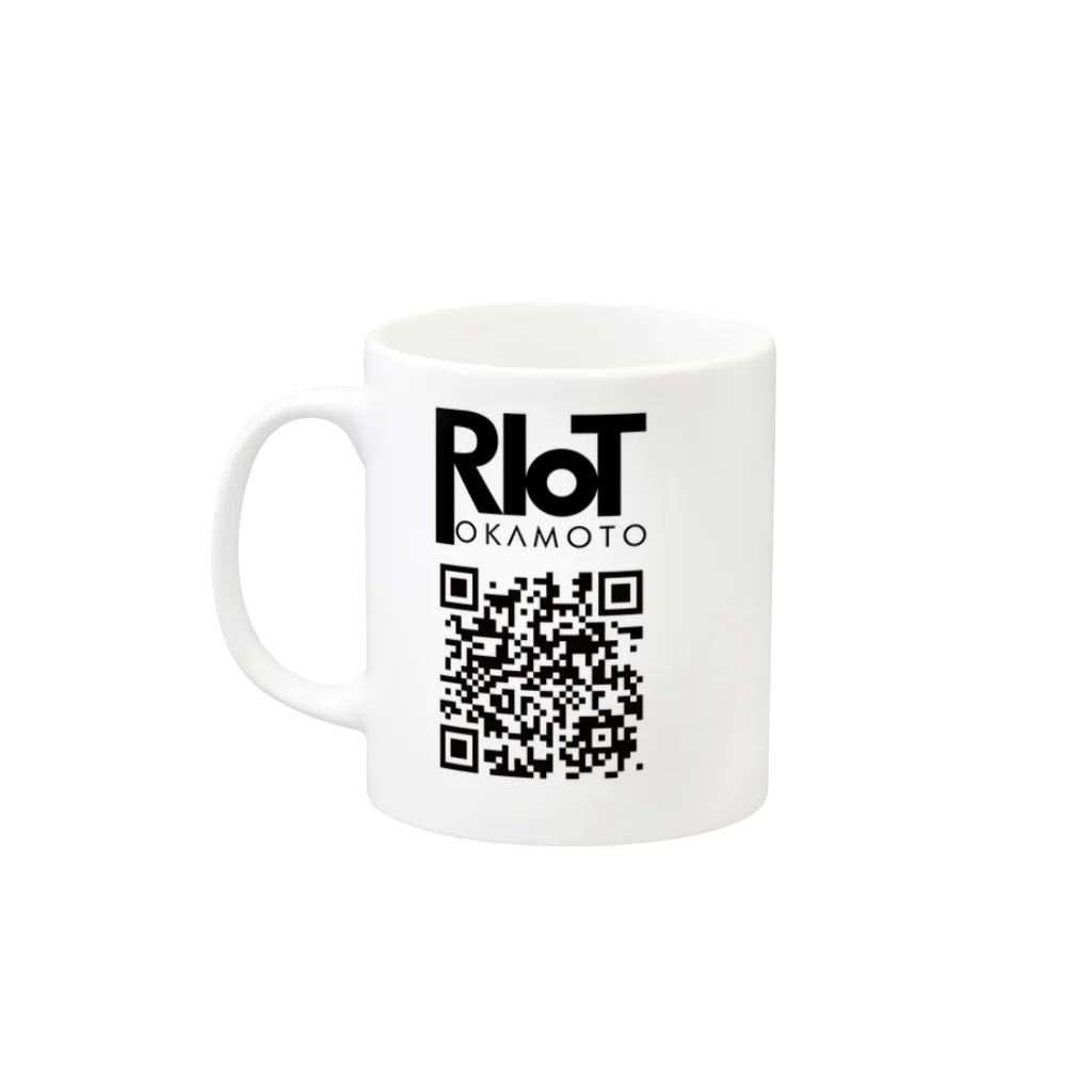 Riot岡本公式ストアのアーティストロゴ＆QRコード Mug :left side of the handle