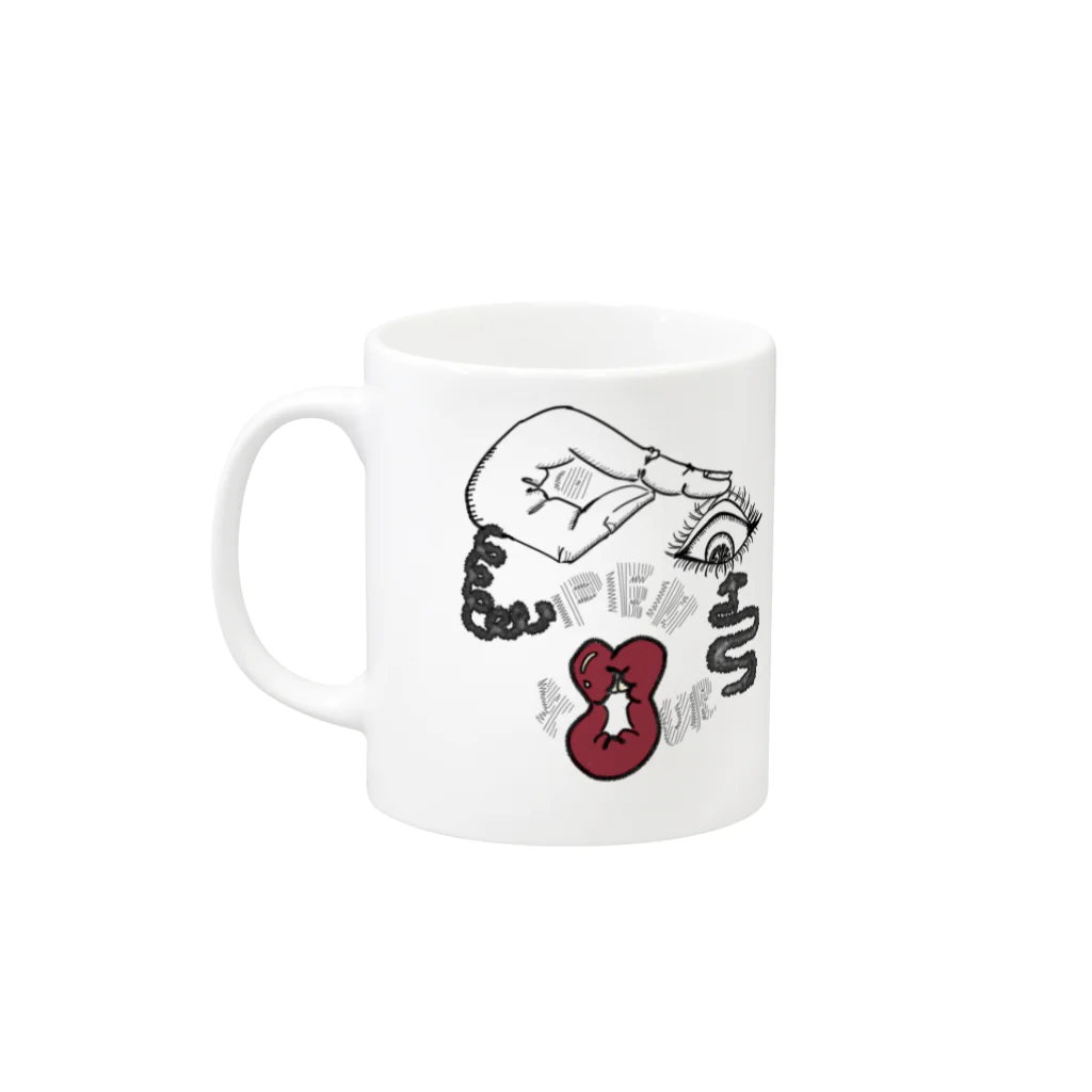 KIGI きのこのOPEN YOUR EYES Mug :left side of the handle