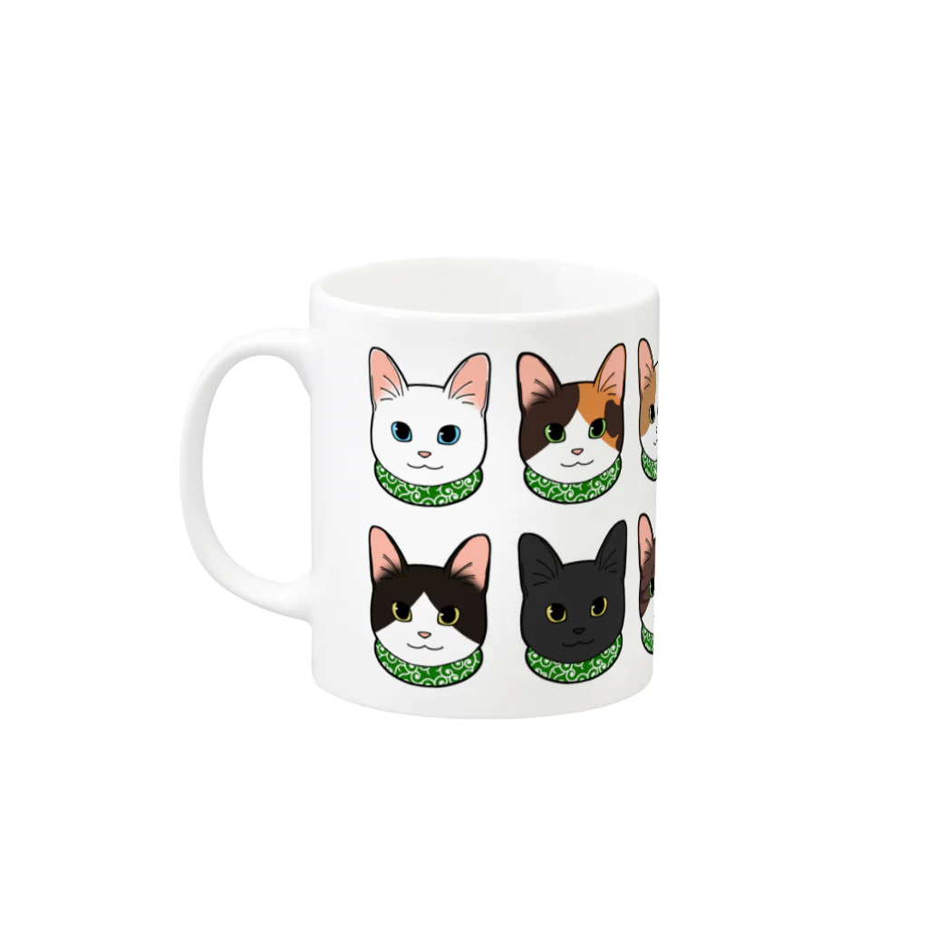 OSORAの日本の猫たち Mug :left side of the handle