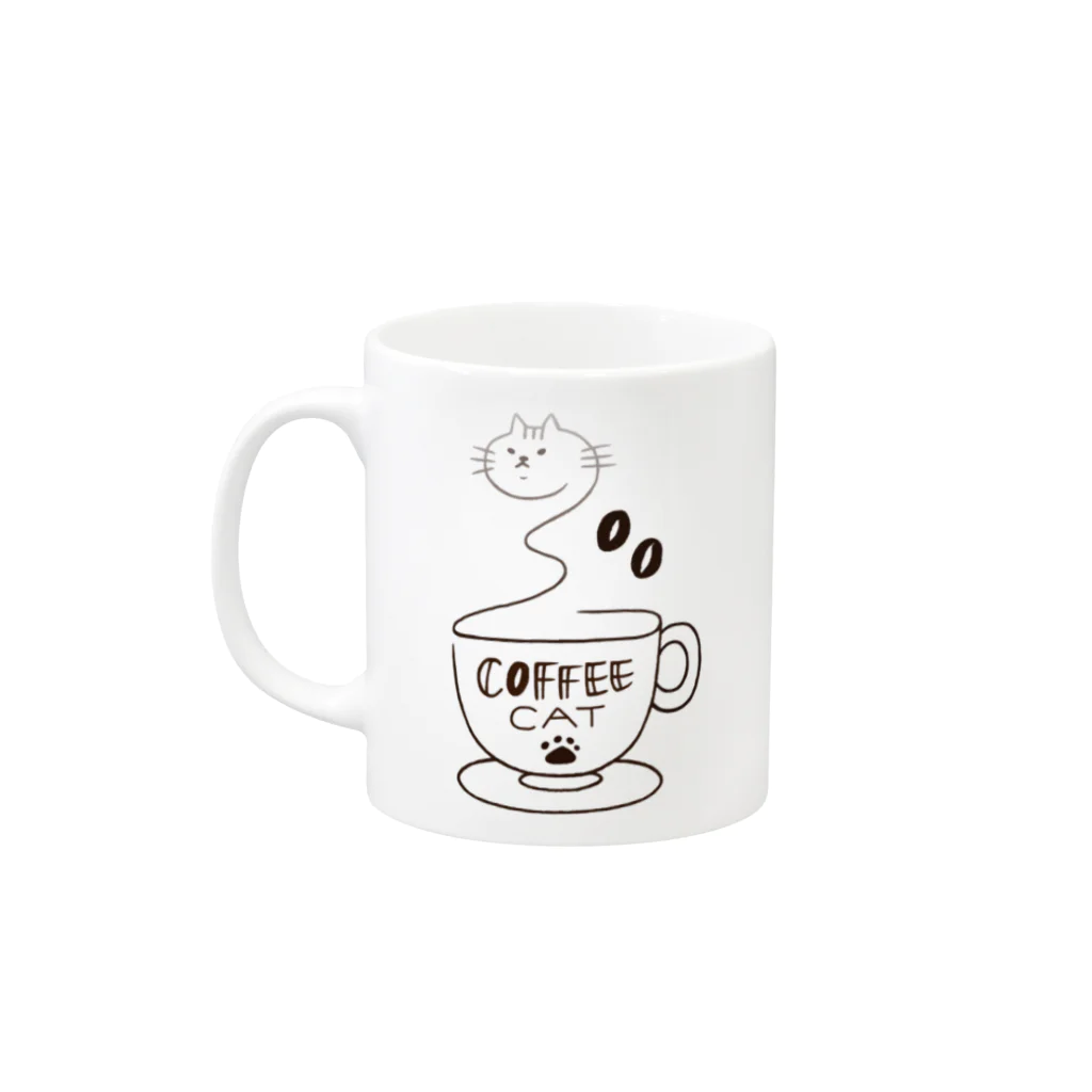 smilemiのCOFFEE CAT 2 湯気猫 マグカップの取っ手の左面