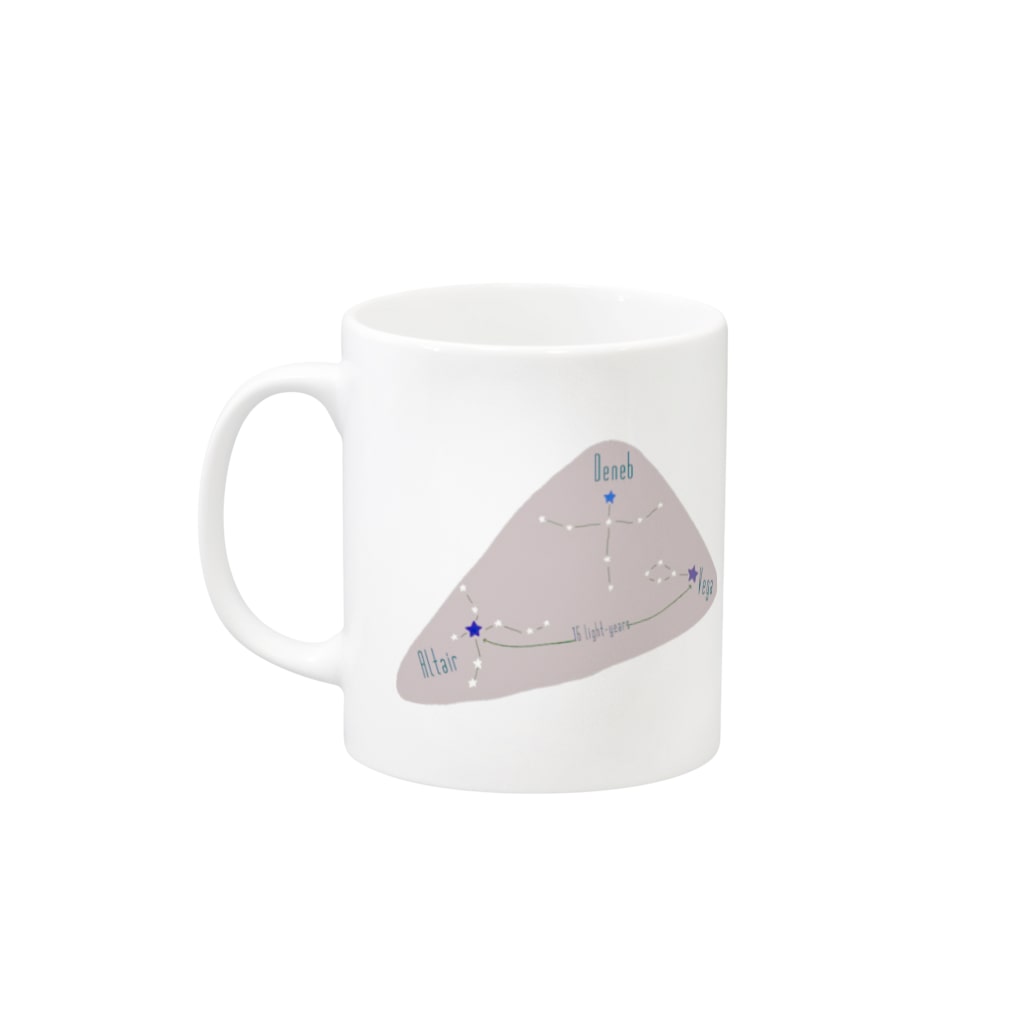 たんしお雑貨店の星座・夏の大三角形(Invert) Mug :left side of the handle