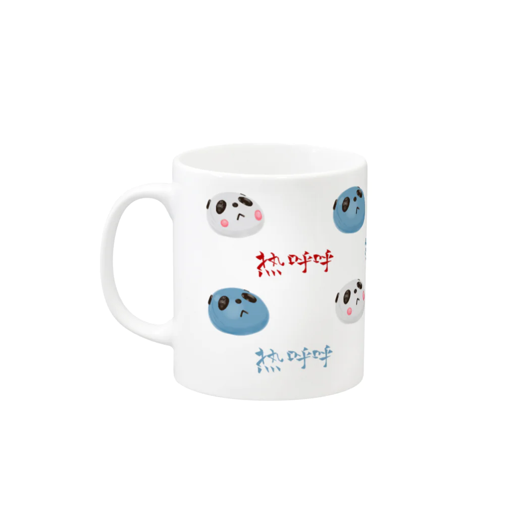 睡眠不足-suimindaiji-のほかほか！パンダ饅頭！！ Mug :left side of the handle