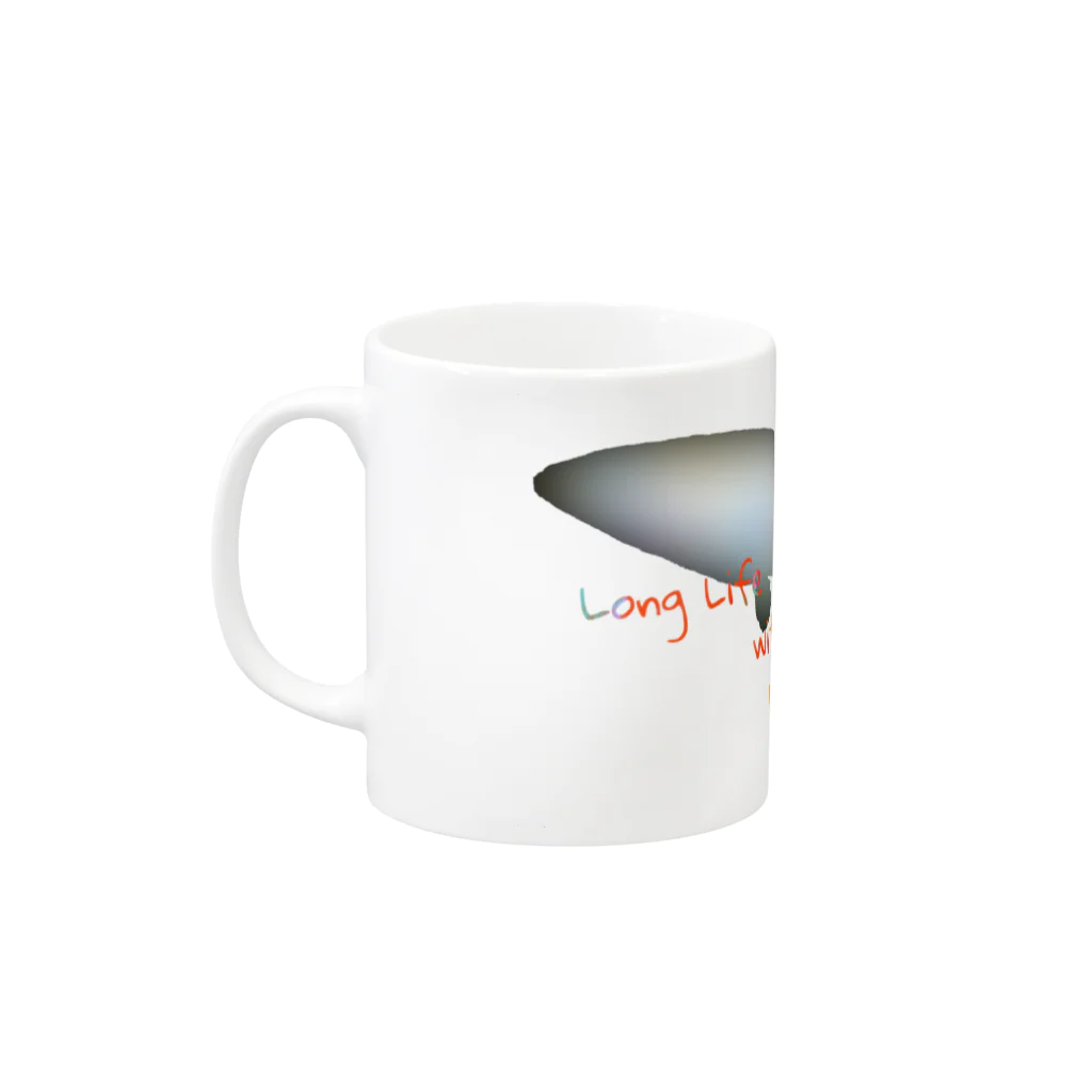 ろみの"@"長いヒレの長い生活(メダカ) Mug :left side of the handle