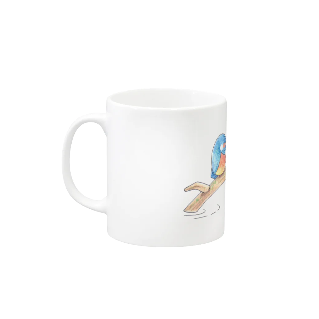 DOTEKKOの-KAWASEMI No.2- Bird call Mug :left side of the handle