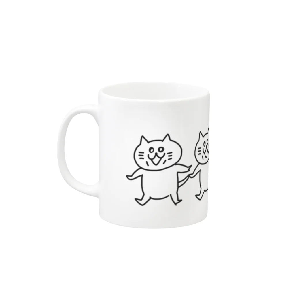 mackiiiのえくぼねこ連 Mug :left side of the handle