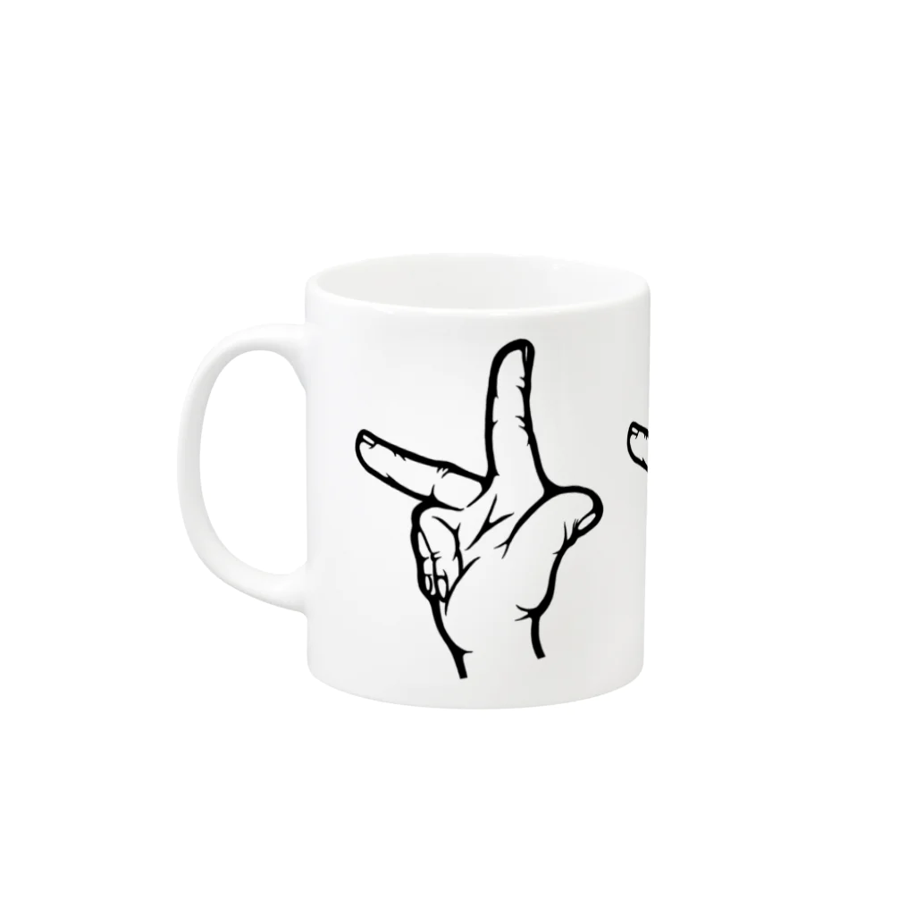 ＰＯＴＢＯＵＮＤのHAND sign 「Ｆ！Ｆ！Ｆ！」マグ Mug :left side of the handle