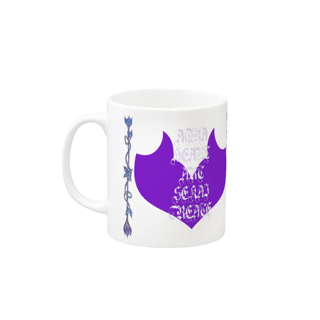 ERIKOERIN ART SHOPのSAKURANOSUKE AMETHYST NIGHT／絵画マグ Mug :left side of the handle
