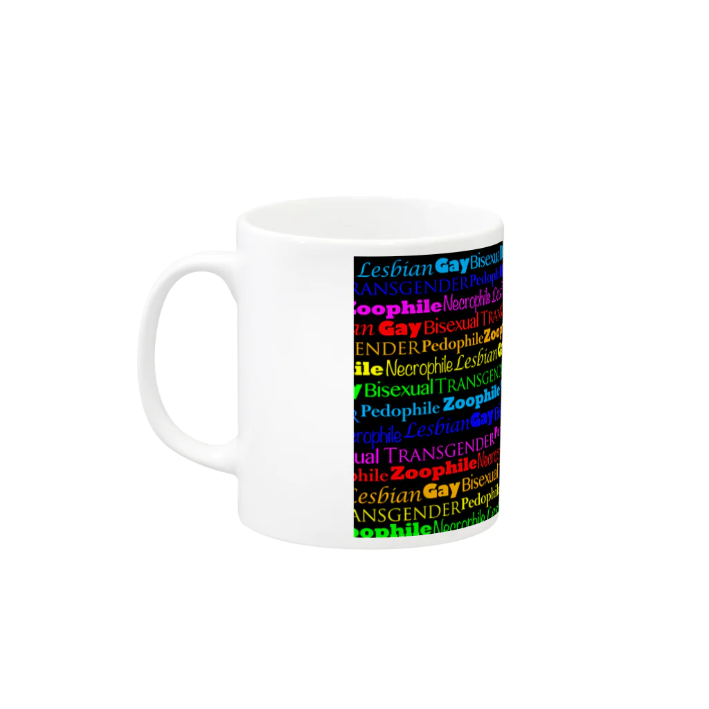 器具田こする教授 Kiguda Lab.のLGBTPZN Mug :left side of the handle