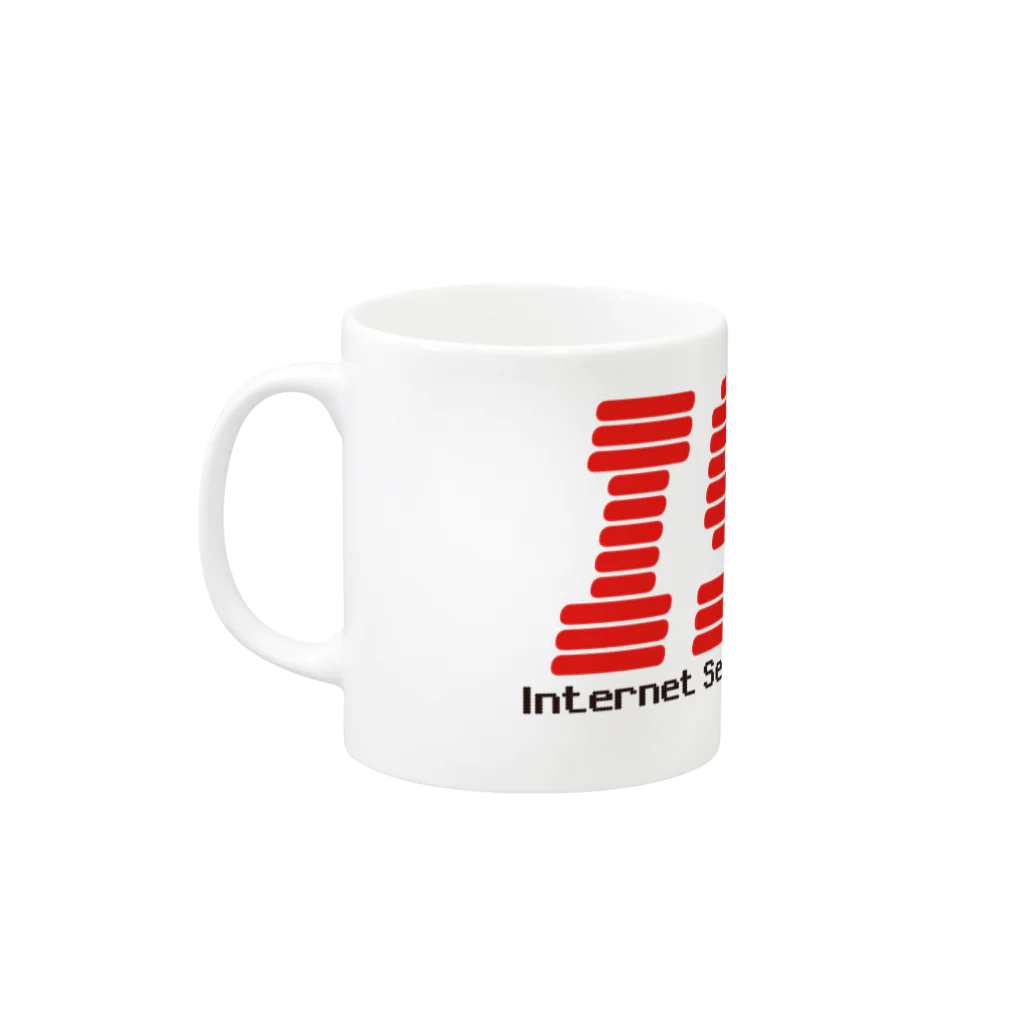 菊タローオフィシャルグッズ販売所のインターネット老人会 Mug :left side of the handle