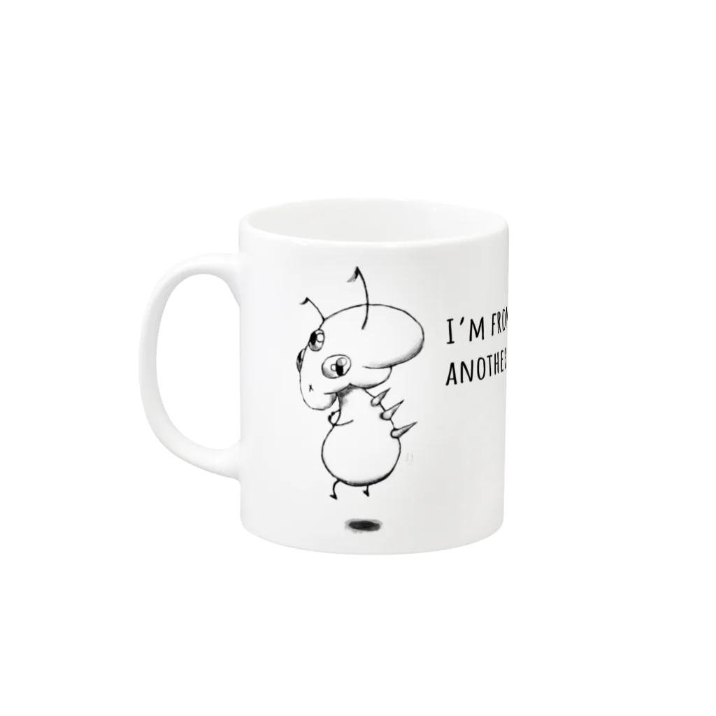 FROM ANOTHER PLANETのほかの星から来たマグ Mug :left side of the handle