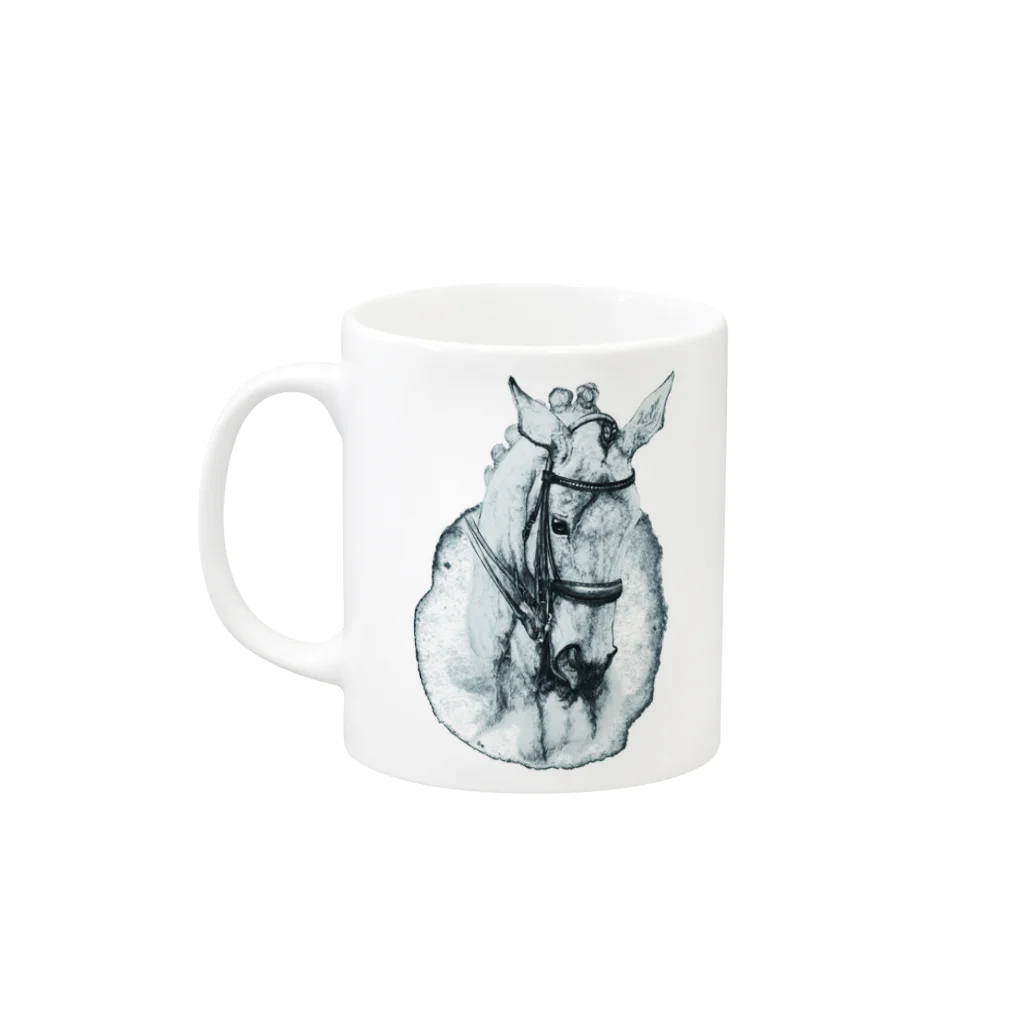 馬の絵の画家　斉藤いつみの馬の絵マグカップ2 Mug :left side of the handle