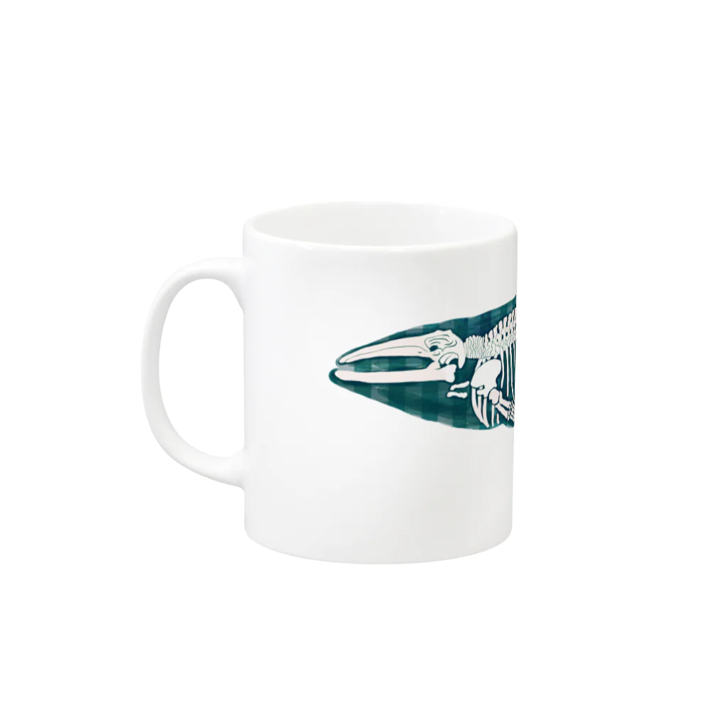 ShikakuSankakuのクジラの骨格標本 Mug :left side of the handle