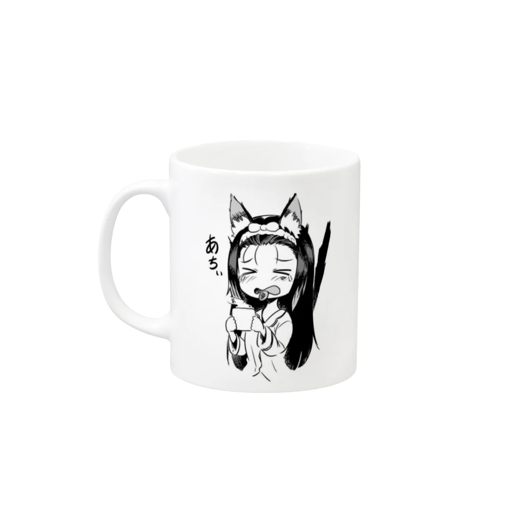 魔希みちる公式グッズショップの猫舌マグカップ Mug :left side of the handle