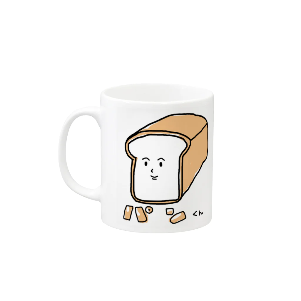 ma_yu_miのパンくんグッズ(bread man goods) Mug :left side of the handle