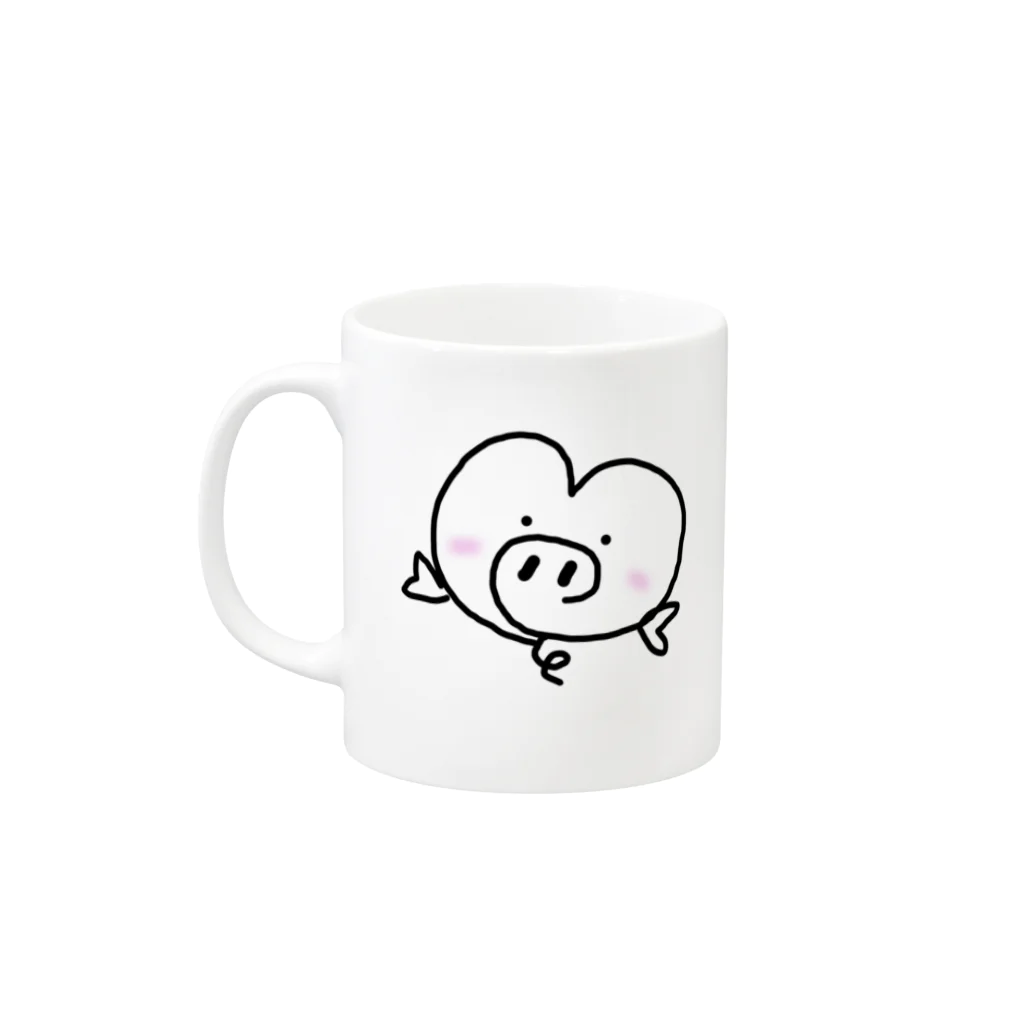 YUKARisの風船はーとん　ピンクのほっぺ Mug :left side of the handle