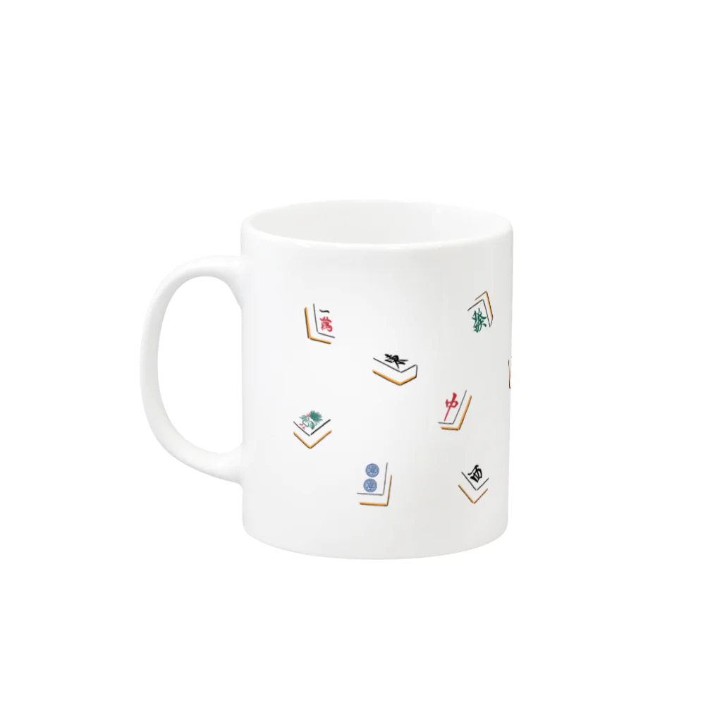 みどりいろ通信の雀だらり〜ん Mug :left side of the handle