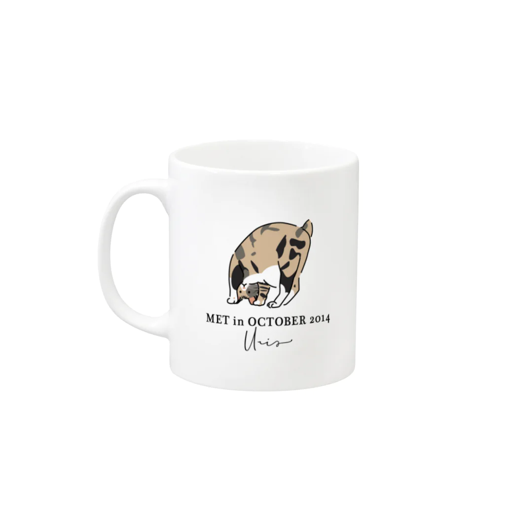 ちくわ屋のでんぐり返らんうりちゃんマグ Mug :left side of the handle