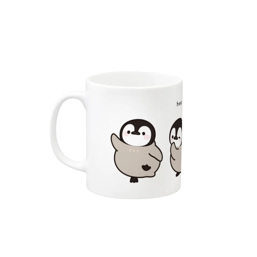 DECORのほのぼの子ペンギン　うきうきver. Mug :left side of the handle