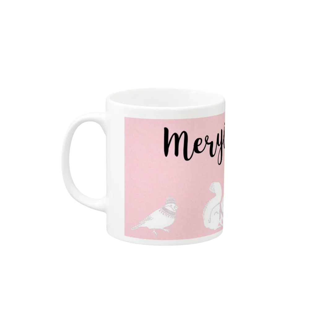 qunqunのMeryChristmas(ピンク色) Mug :left side of the handle