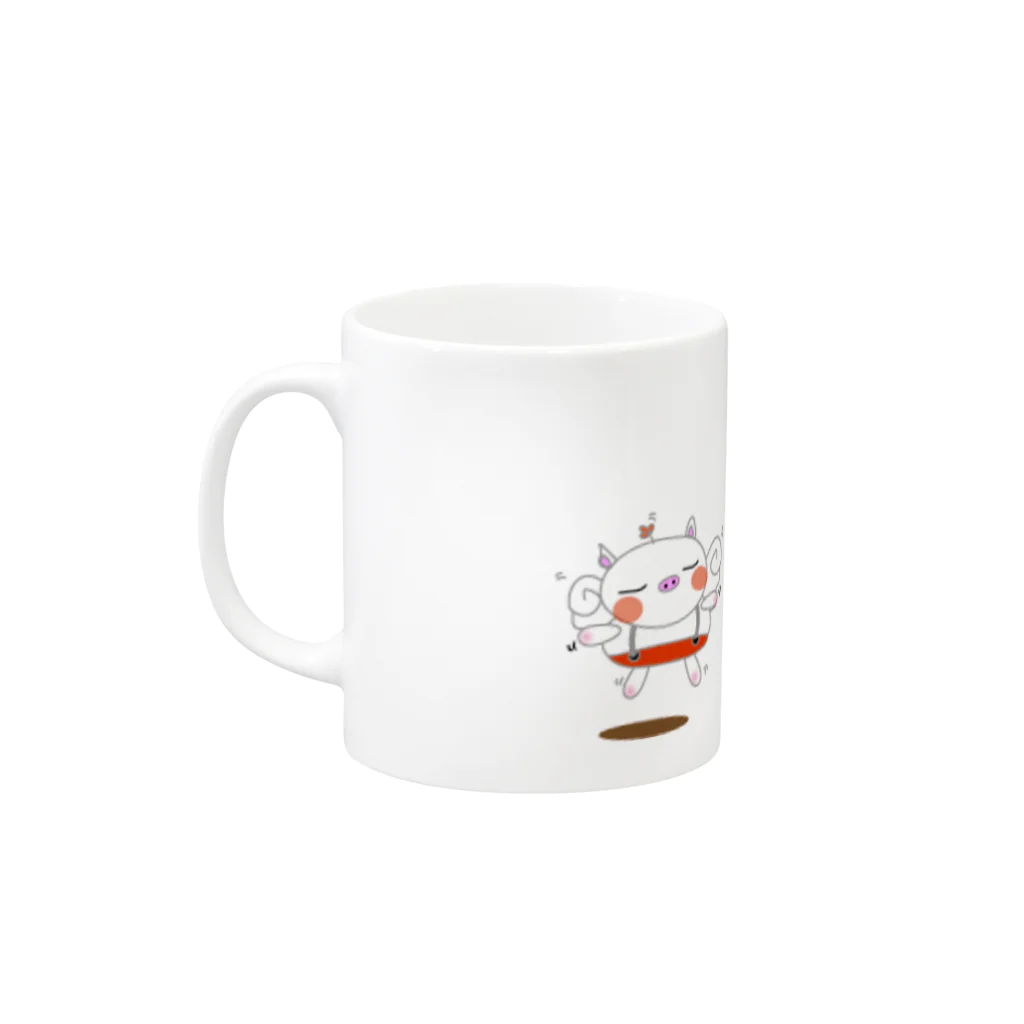 Mitsukoの飛びたい豚 Mug :left side of the handle