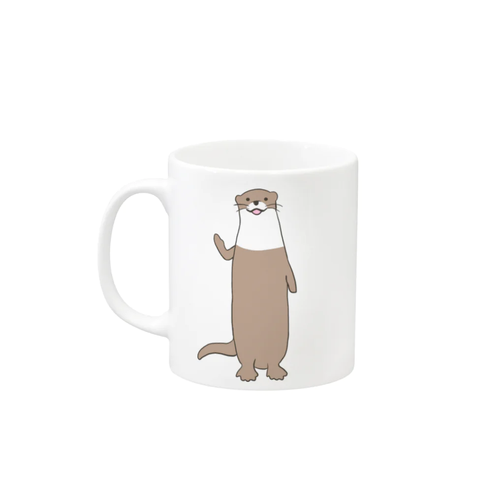 カワウソ グッズ 工房のゆるカワウソさん オッターズ 『ふぇいす』 コツメカワウソ Mug :left side of the handle