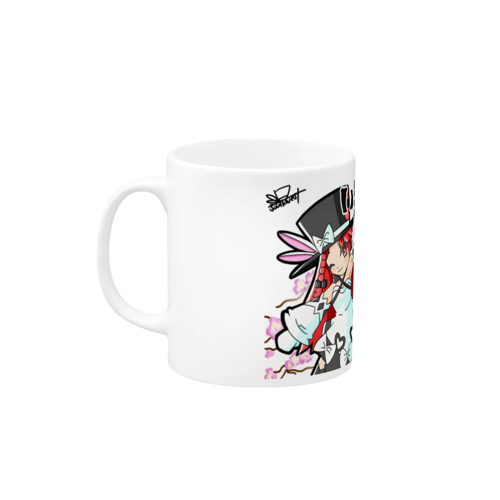 にしちゃんのいきようねSHOPのにしちゃん&美琴ちゃんいきようね Mug :left side of the handle