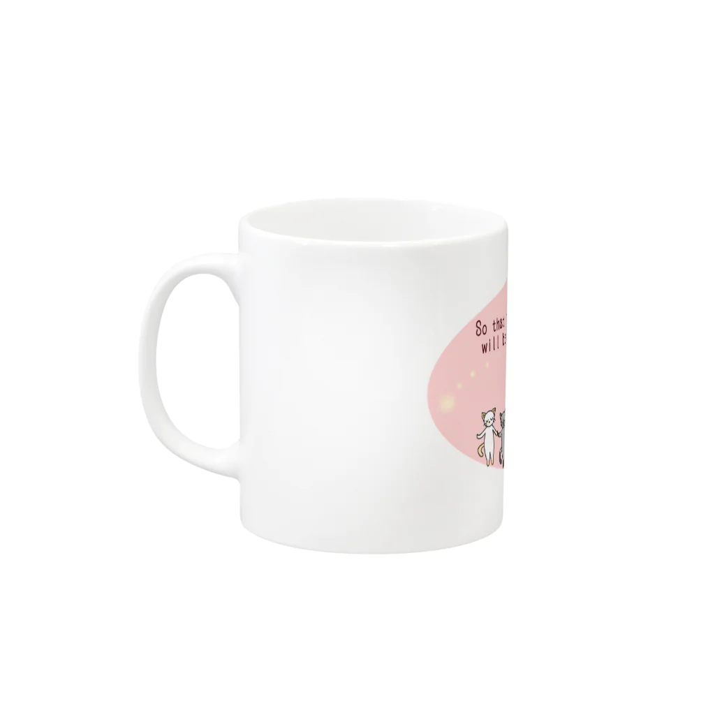 ニャゴロウ雑貨店の幸せになろうね Mug :left side of the handle