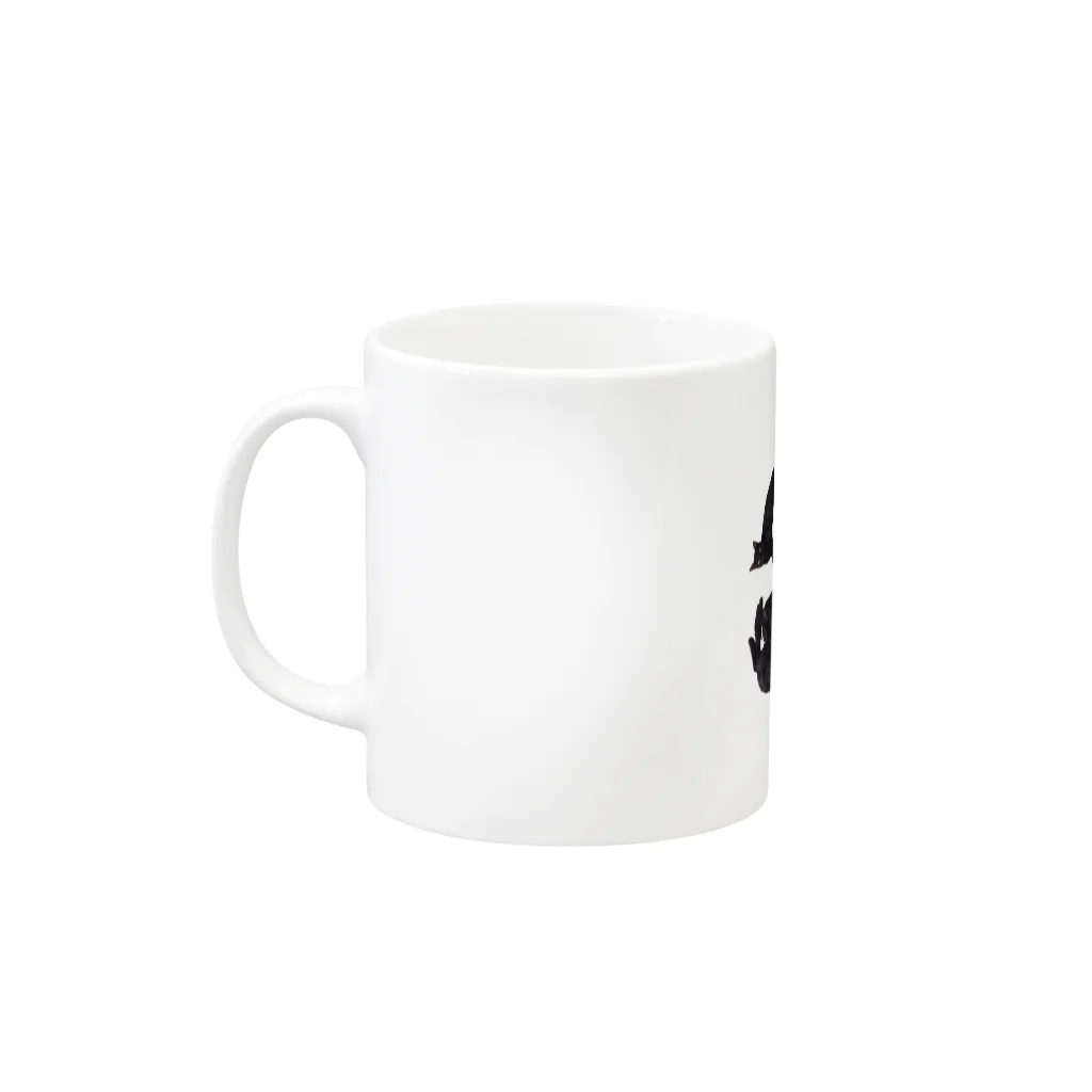 carbonbonの猫文字カーボン Mug :left side of the handle