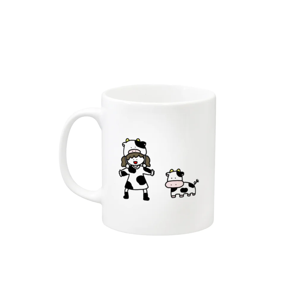 さかもとこのみのグッズやさんの左手で持って牛乳を飲む人用 Mug :left side of the handle