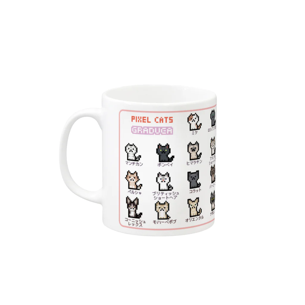 GRADUCAのPixelArt ニャンズチャン Mug :left side of the handle