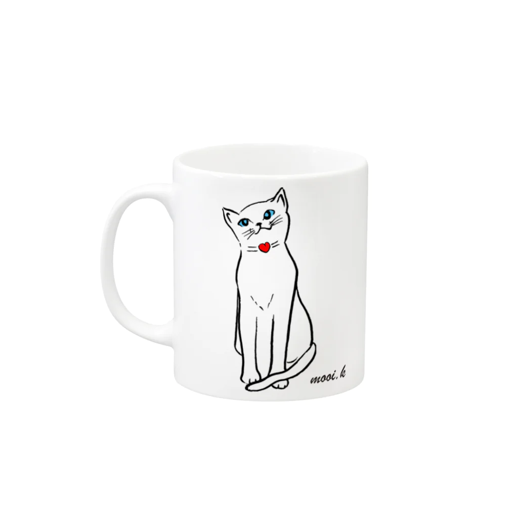 雑貨屋mooi.kの青い目の猫さんシリーズ№５ Mug :left side of the handle