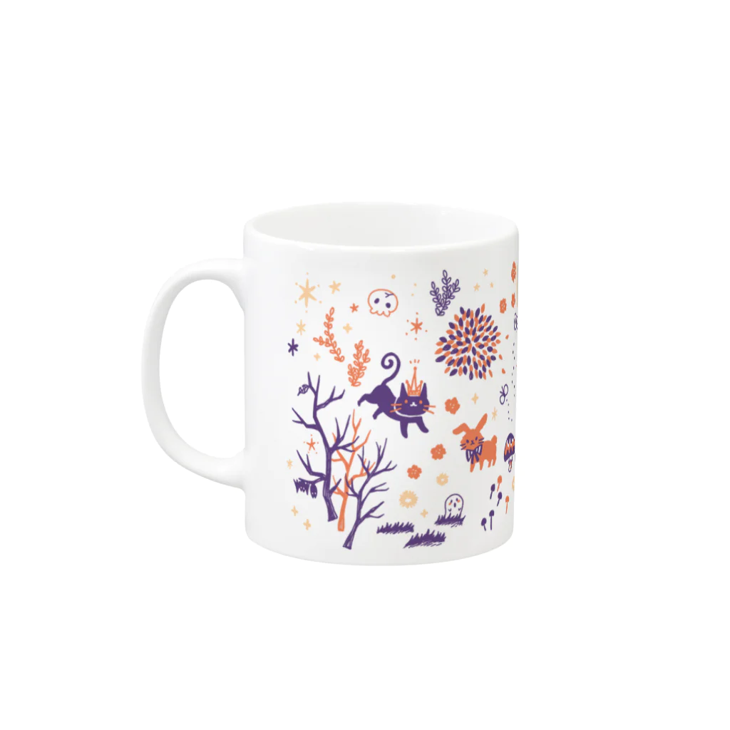 ナコの夜の森 Mug :left side of the handle