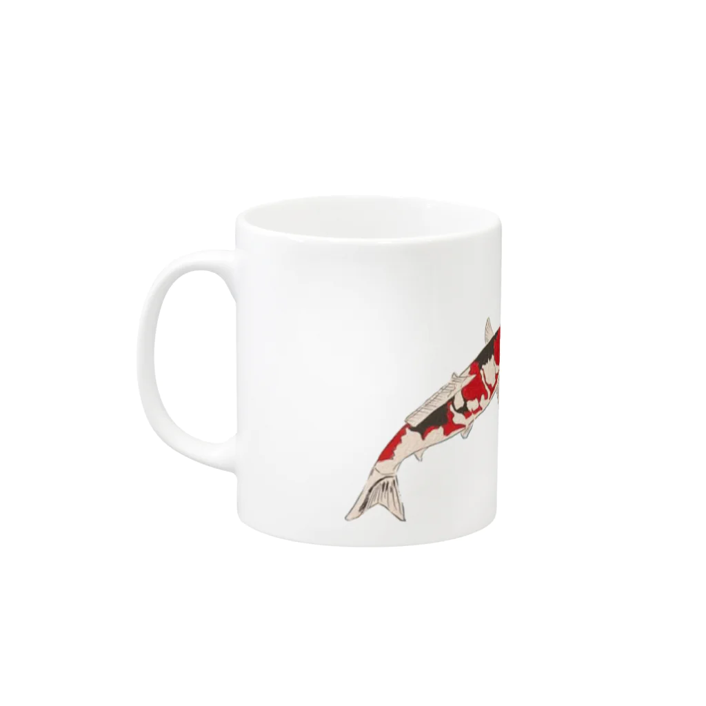 Coshi-Mild-Wildの錦鯉_丹頂&三色_A Mug :left side of the handle