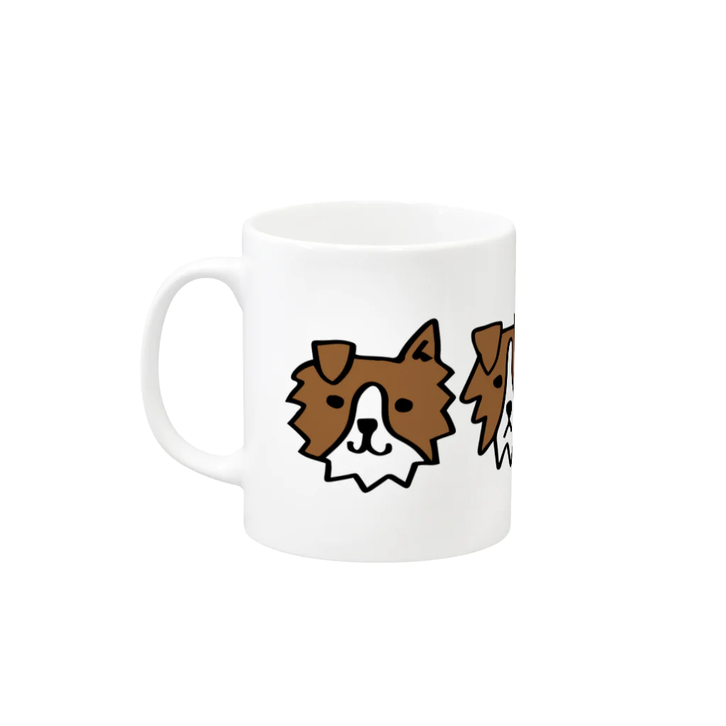 だちゃんのボーダーコリー_茶色 Mug :left side of the handle