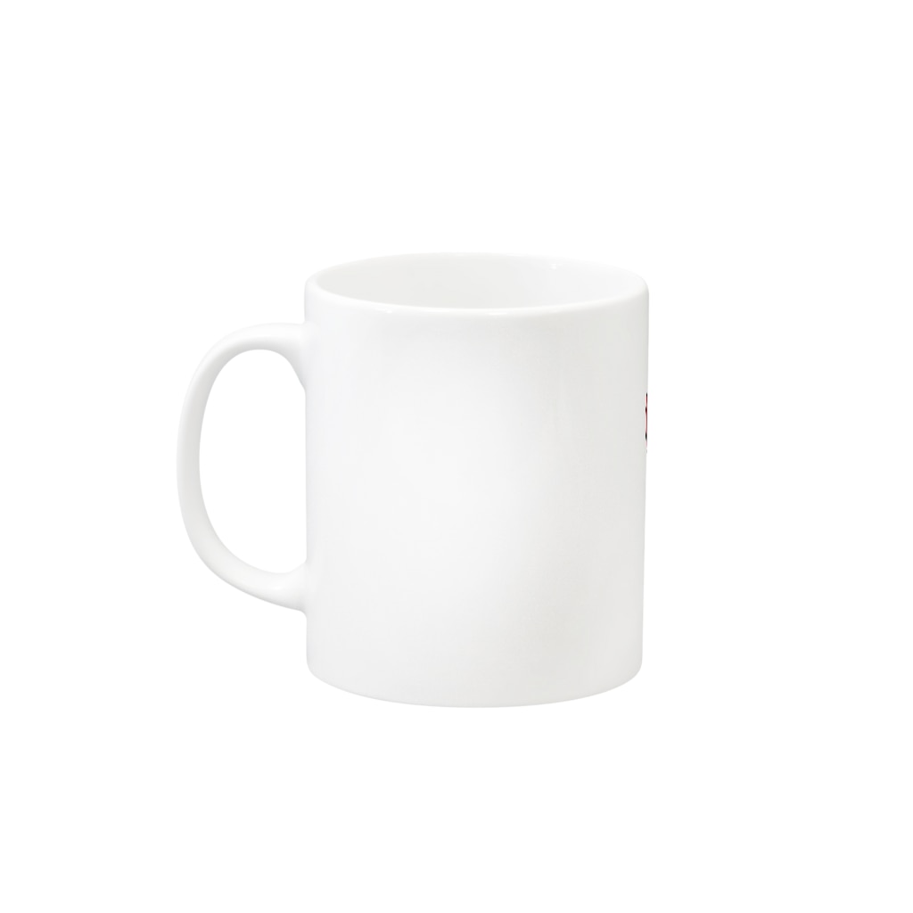 ふとんにおぼれるのジンベエザメ 夏の星座 赤 Mug :left side of the handle