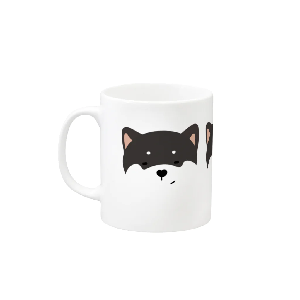 うずショップのおしば　柴犬(黒) Mug :left side of the handle